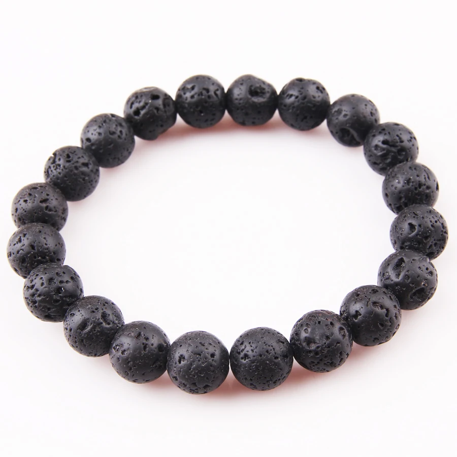 

CCHGM 2020 Hot DIY Lucky Trendy Black Lava Stone Beads Pave Imperial Charm For Men Or Women Bracelet Jewelry Pulseira Hombres