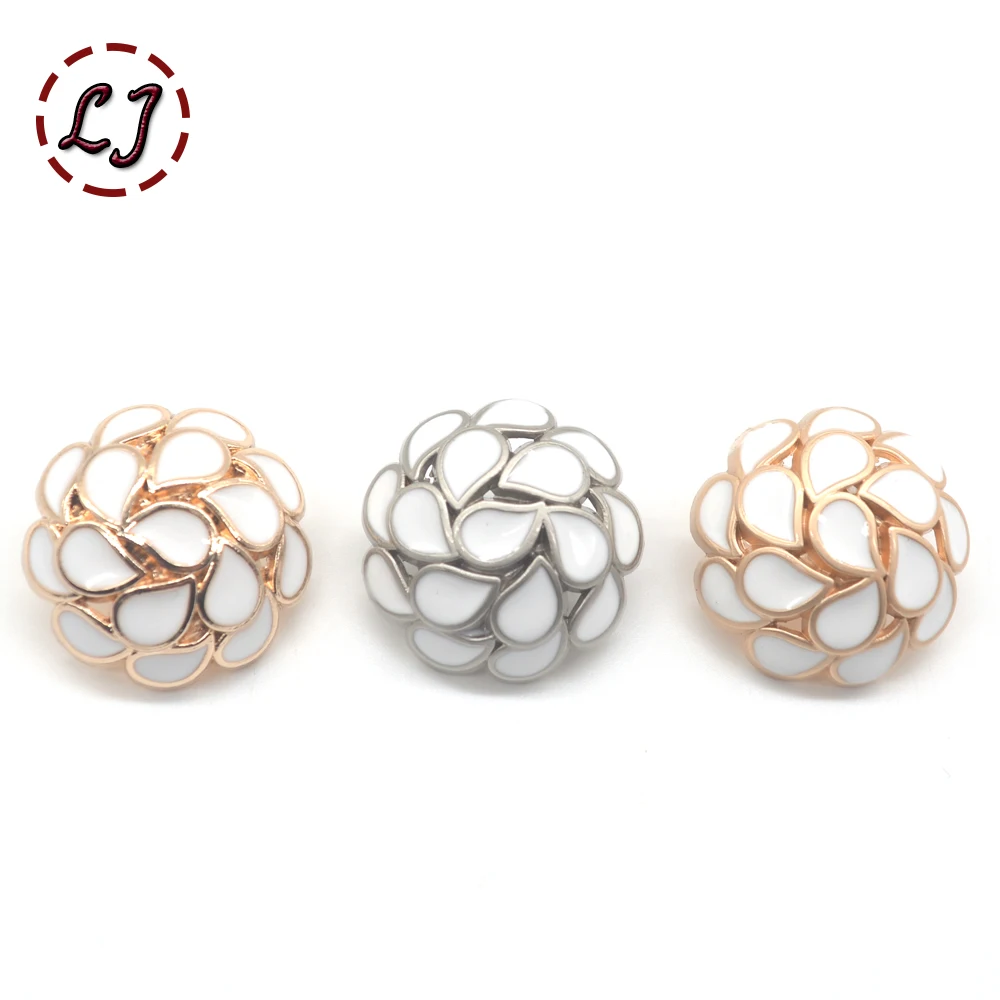 Высокое качество 6 шт./лот цветок металлическая кнопка живопись Золотые