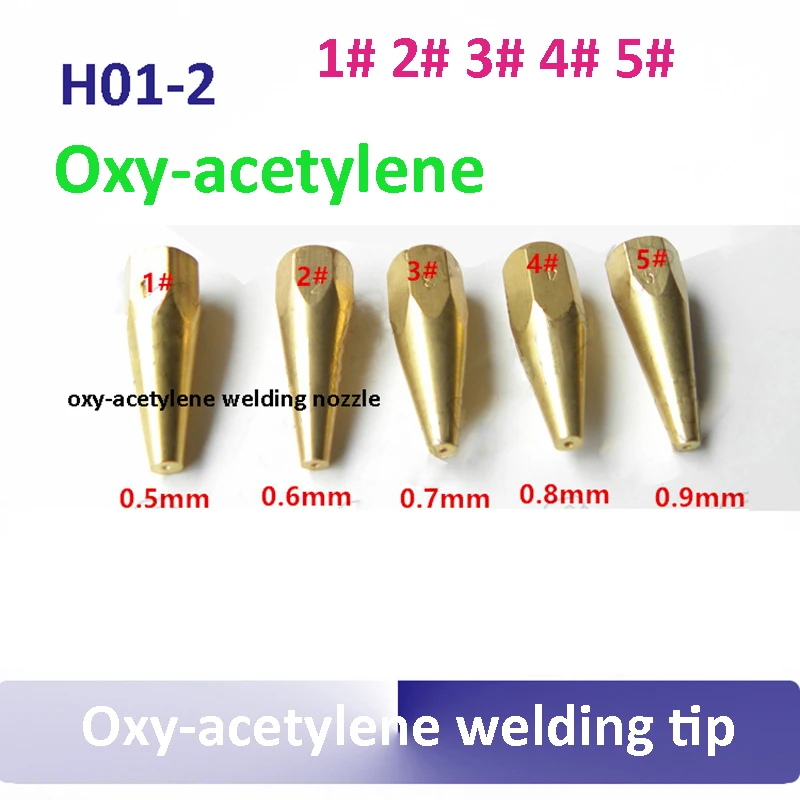 Сварочная насадка для газов 5 шт./лот H01 2 oxy acetylene 1 #2 #3 #4 #5 # сварочный наконечник