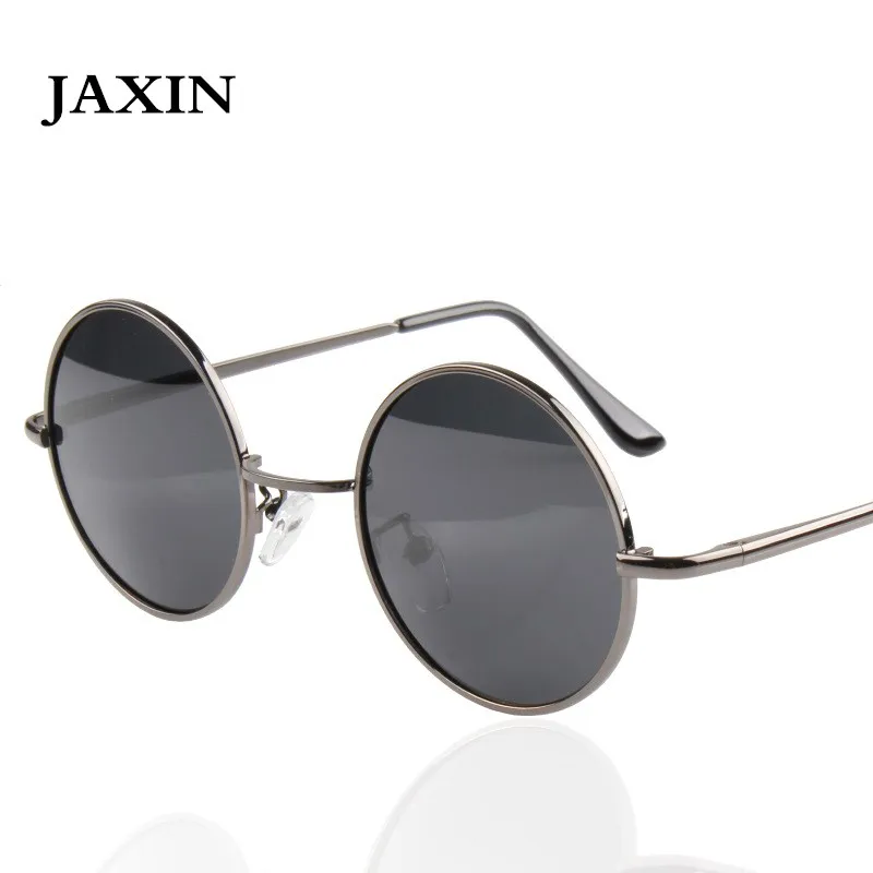 JAXIN, Ретро стиль, поляризационные круглые солнцезащитные очки, мужские, черные, классические, солнцезащитные очки, женские, фирменный дизайн, для путешествий, металлическая оправа, очки, UV400 okulary