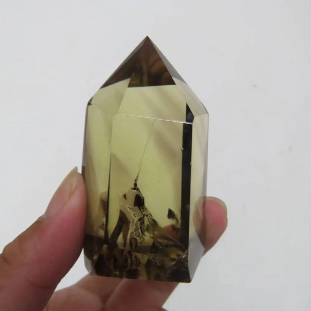 106 г Редкий Натуральный темно цитрин Кварцевая палочка + Пирамидка горная слои