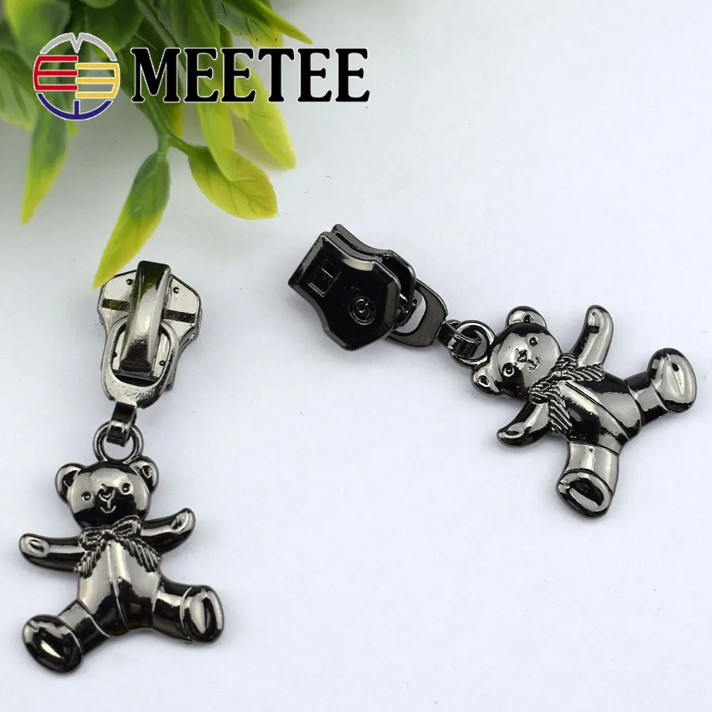 10 шт. Meetee 5 # Ремонтный комплект с мультипликационным медведем застежкой-молнией и