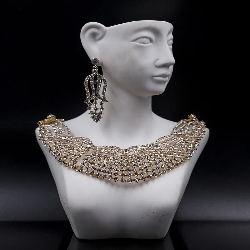 Высокое качество Золотой цвет горный хрусталь Кристалл Ювелирные наборы