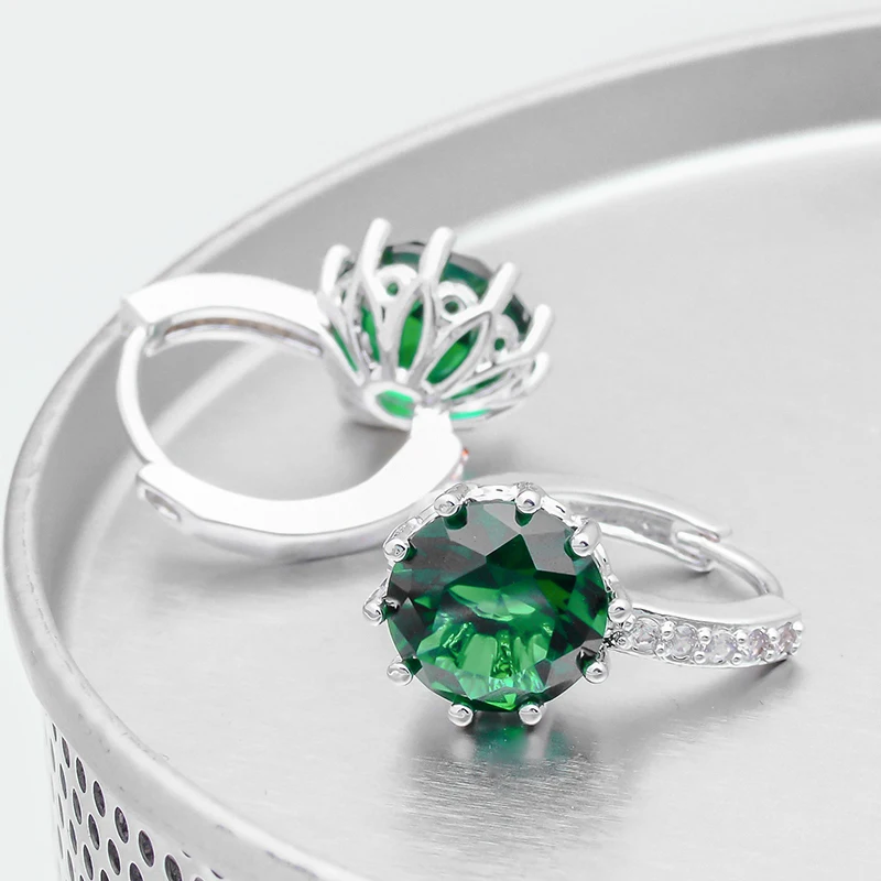 QCOOLJLY Высокое качество Серебряный цвет CZ хорошие серьги-кольца с цирконом для женщин модные свадебные ювелирные изделия Brinco 8 цветов Лучшие продажи