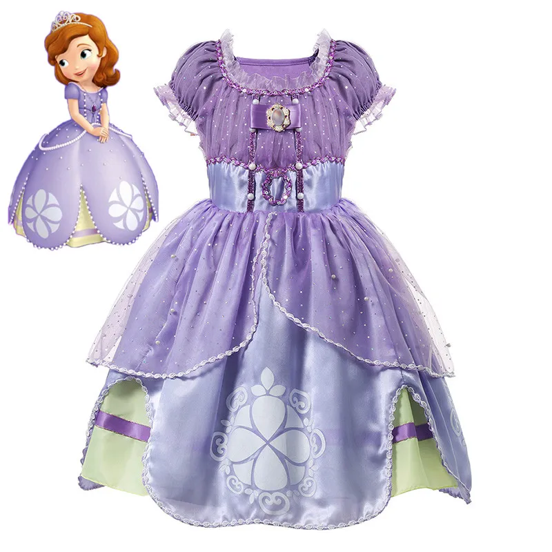 sofia dress Jasmine, София, Рапунцель, Аврора, Эльза, колокол, одежда для девочек, детские маскарадные костюмы принцессы, платья, детское платье на Хэллоуин, Рождество - Цвет: sofia dress