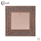 Coswall, красная бронза, ретро, цинковый сплав, металлическая панель, 1 комплект, 2 выхода, переключатель освесветильник