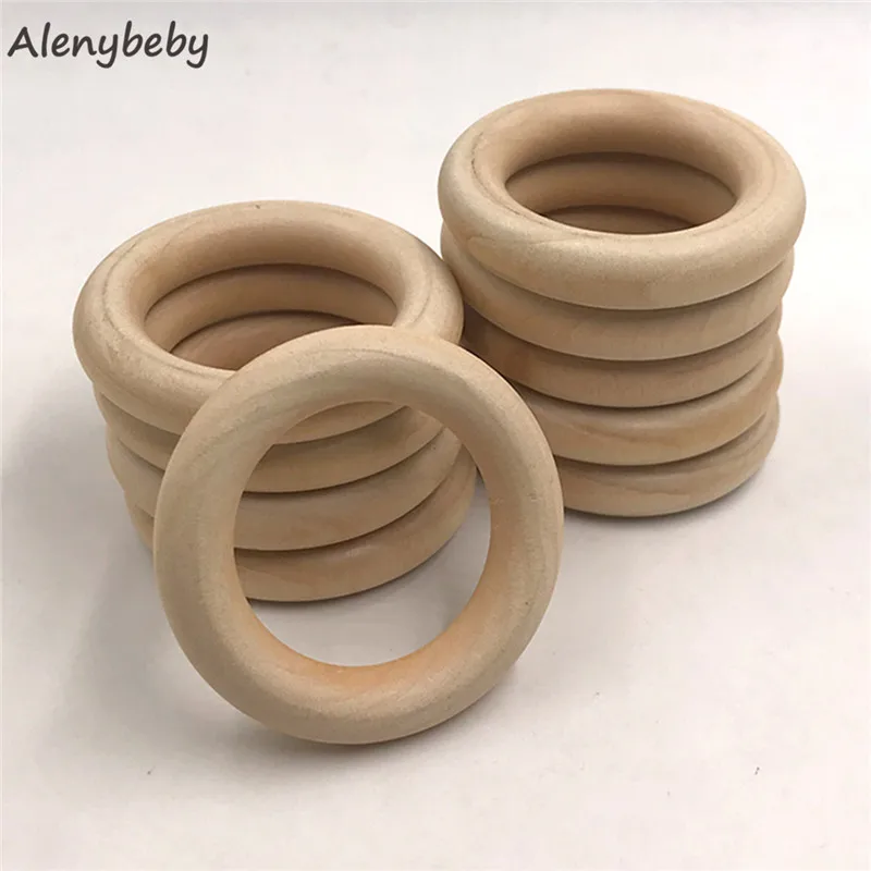 20 шт Детские Кольца для прорезывания зубов натуральное деревянное ожерелье