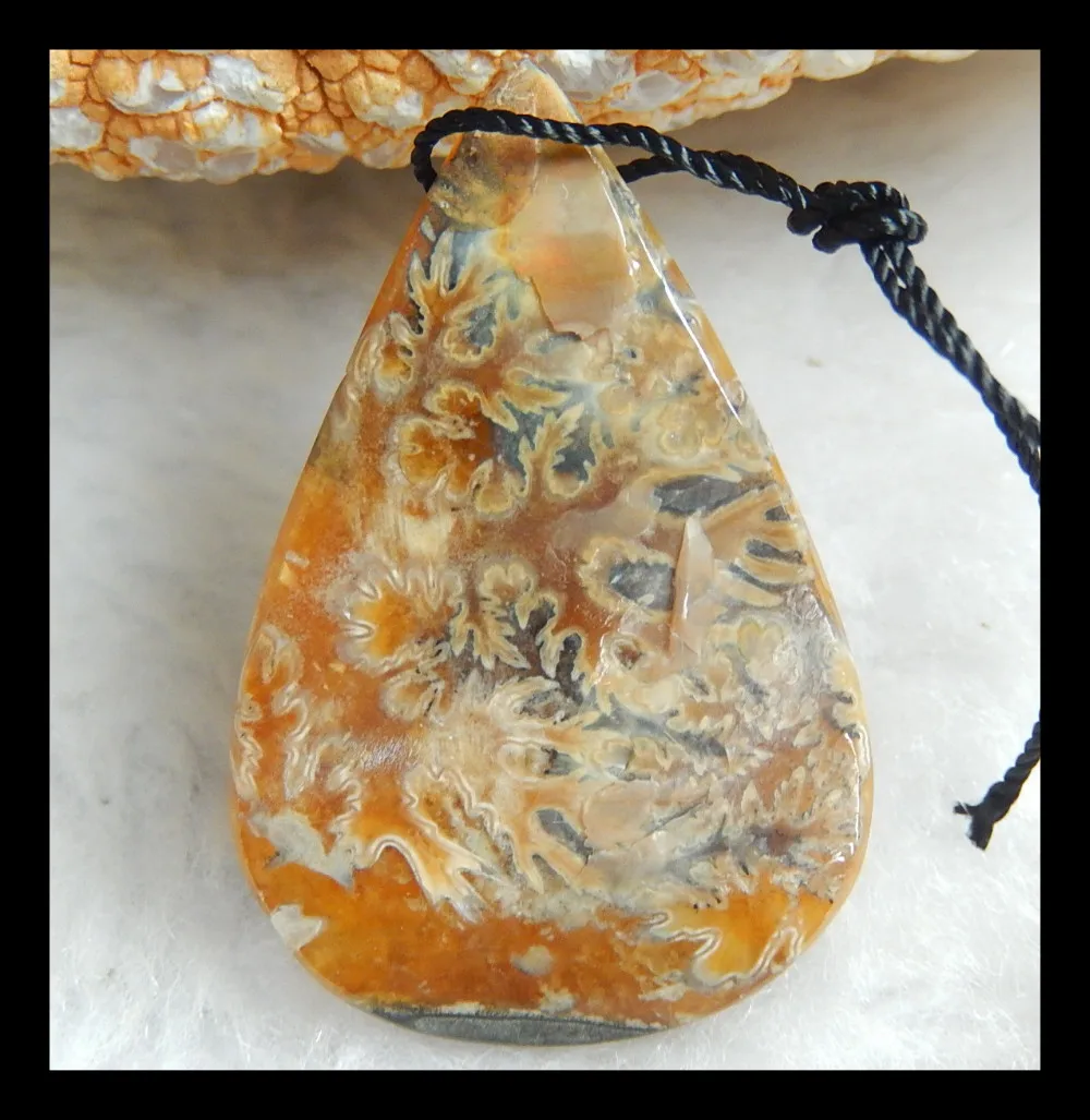 Натуральный Камень капли воды аммонита ожерелье, 37*24*9 мм 11.1 г Fine Jewelry Натуральный камень ожерелья женщины