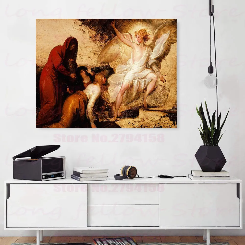 Картина в стиле ретро с изображением галереи Иисуса Христа на холсте купида