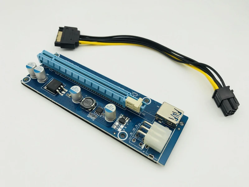 Online 50 PCS VER 006C PCI-E PCI Express E 1X Zu 16X Riser Karte USB 3.0 Kabel SATA Zu 6Pin Power Kabel 60 CM Für BTC Bitcoin Miner Bergbau
