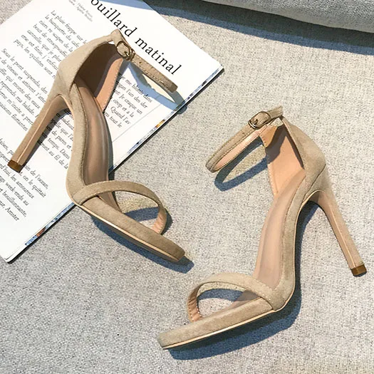 apricot suede 10cm Фетиш Высокий каблук туфли-лодочки для стриптиза обувь из натуральной кожи черные женские туфли-лодочки для подиума сандалии с ремешком на лодыжке блестящие - Цвет: apricot suede 10cm