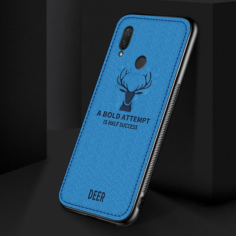 Синий Для Xiao mi Red mi 7 Note 7 6 Pro 5A 5 Plus 6A mi 9 SE Pocophone F1 mi 8 Lite mi 5X A1 A2 Lite тканевый чехол с оленем - Цвет: Синий