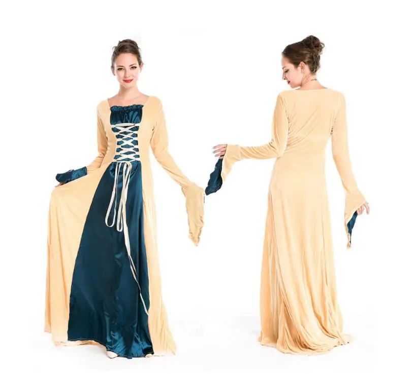 

Woman's Renaissance Victorian Medieval Long Dresses For Halloween Ball Gowns Costumes Gothic Evening Dresses Cosplay Costume