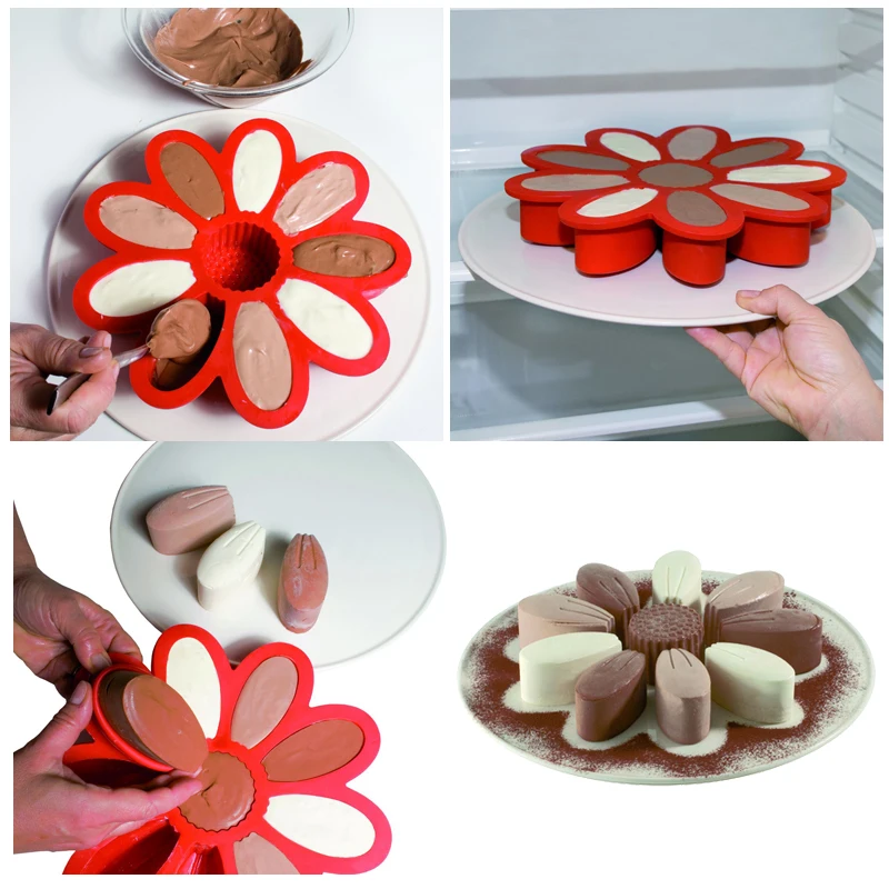 Кухня Аксессуары для выпечки 9 клапаном Подсолнух маргаритки формы силиконовые