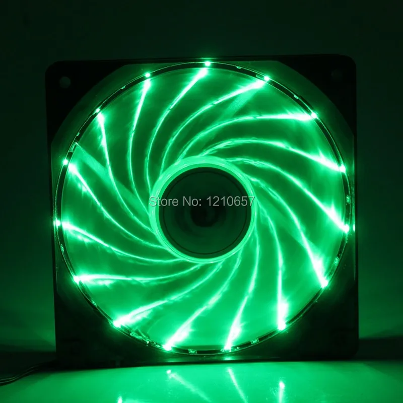 2 шт. партия GDT 12025 12В 4Pin DC зеленый свет 120 мм 12 см x 25 PC Comptuer LED вентилятор