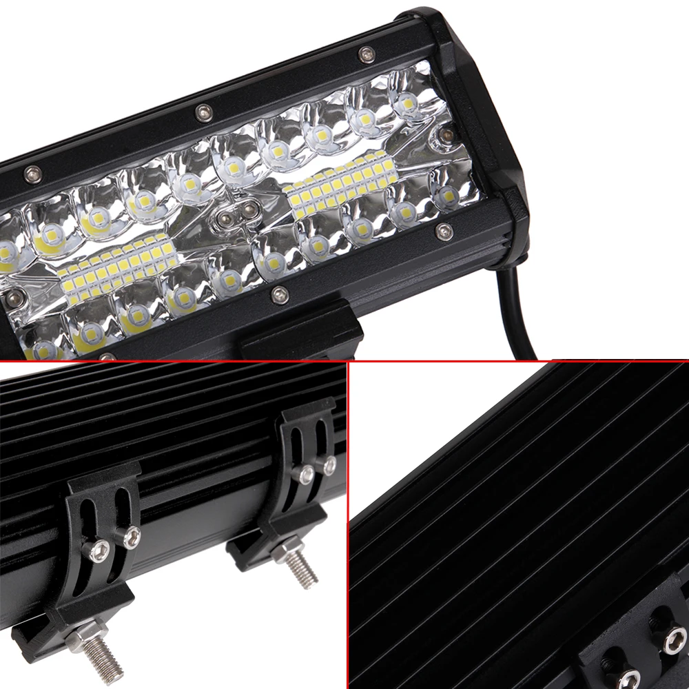 3-ROW LED Light Bar 240W Combo Offroad Driving for SUV ATV UTV 4X4 Trailer Golf Cart Wagon Pickup Truck Van Camper | Автомобили и