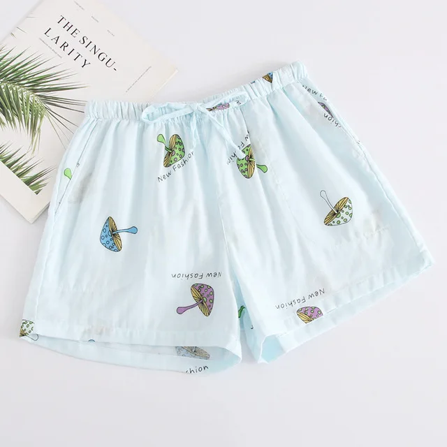 Style6 Летние Пижамные шорты, женские пижамные штаны, японские мягкие марлевые хлопковые шорты для сна, женские домашние пижамные штаны - Цвет: Style6