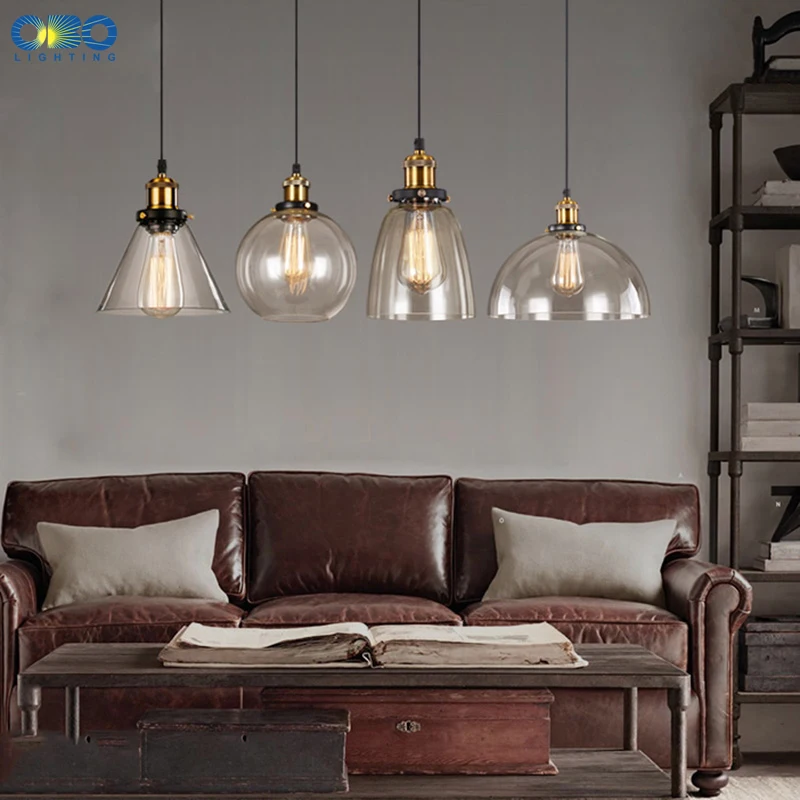 Винтажный подвесной светильник из прозрачного стекла чайного цвета шнур 1-1 5 м