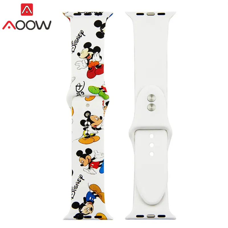 Color 30 38 цветов силиконовый ремешок для часов Apple Watch 38 мм 42 мм 40 мм 44 мм цветочный узор браслет ремешок для iwatch 1 2 3 4 браслет - Цвет ремешка: Color 30
