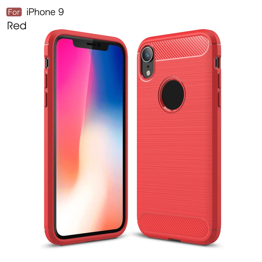 Красный Чехол для iphone Xs max, чехол для iphone xr, чехол, TPU, углеродное волокно, узор, телефон, полный Чехол для iphone XR, Стильный чехол - Цвет: Красный