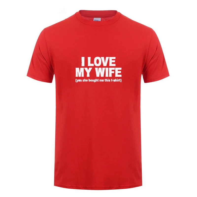 Футболка с надписью I LOVE MY WIFE хлопковая Повседневная футболка для мужчин на день