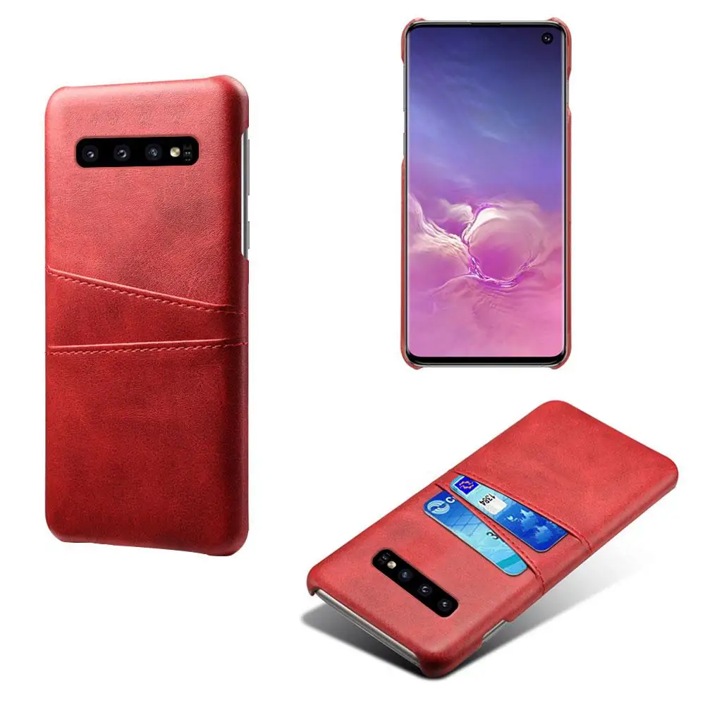 Red Чехол для samsung Galaxy S10 плюс S9 Note 9 A6 A8 A7 A9 A3 A5 A7 J3 J5 J7 чехол со слотом для карт из искусственной кожи+ PC чехол s - Цвет: Red