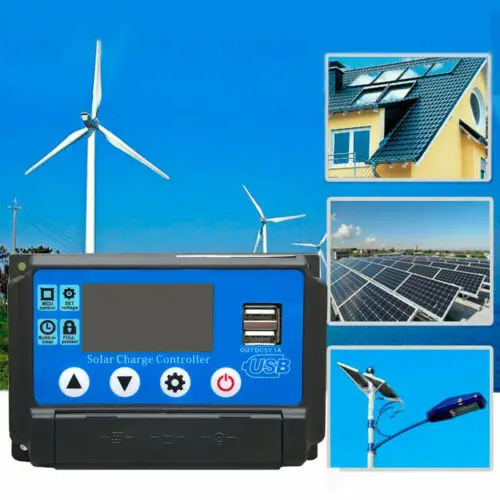 10-60A регулятор MPPT солнечной панели Контроллер заряда 12 V/24 V Авто отслеживания фокуса ШИМ