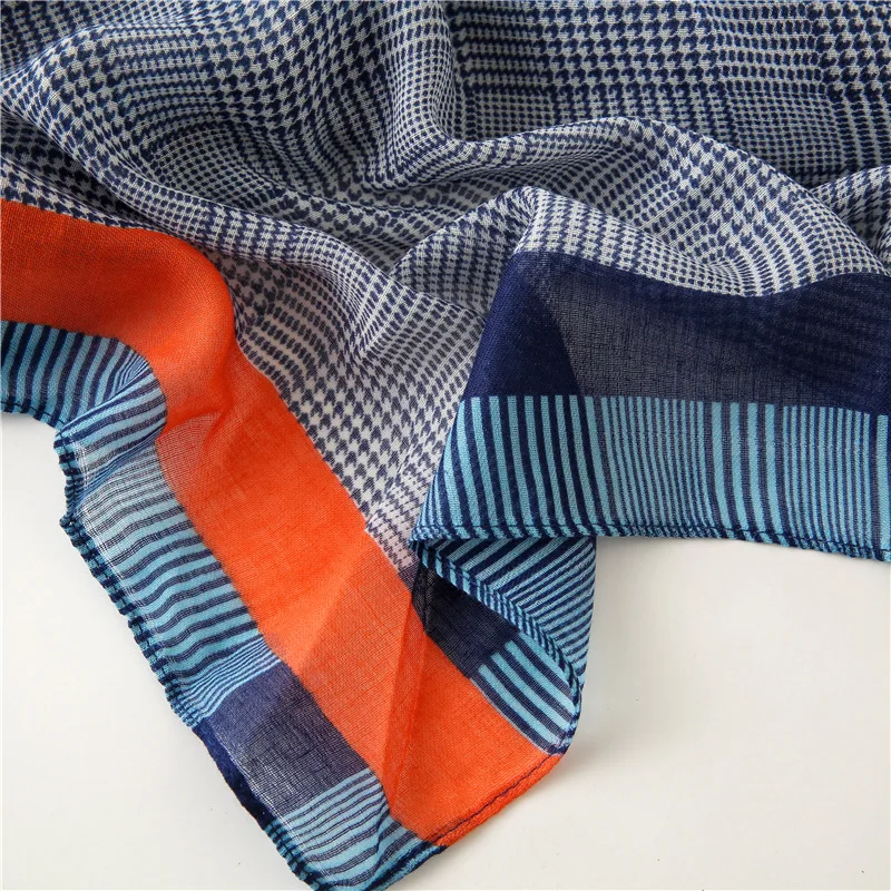 New Design Plaid Striped Viscose Shawl Scarf Women High Quality Printe Pashmina Stole Bufandas Mujer Muslim Hijab 180*90Cm