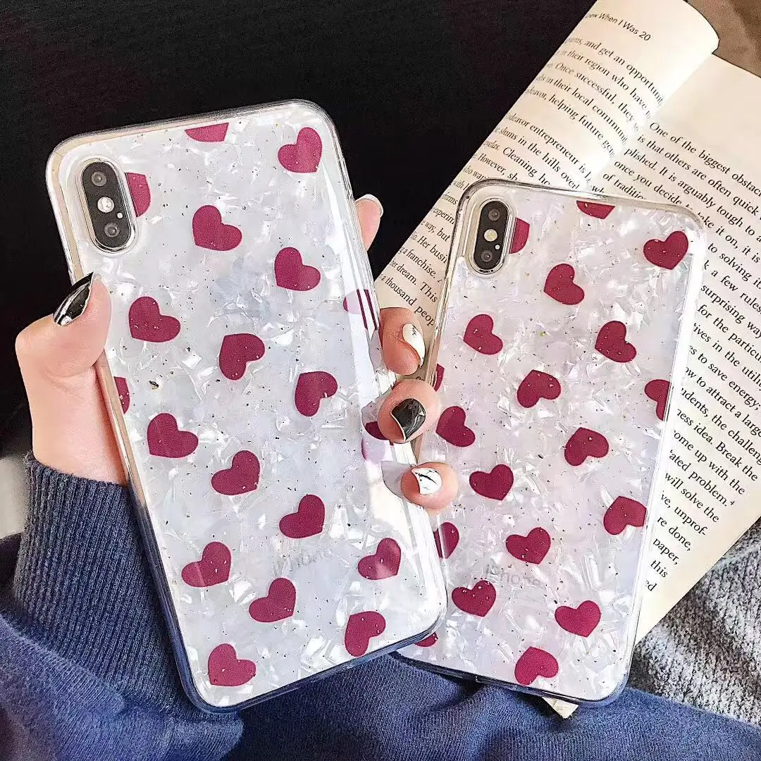 Wixcen белый Кристальный чехол для телефона с сердечком Iphone Xs Max Xr Блестящий