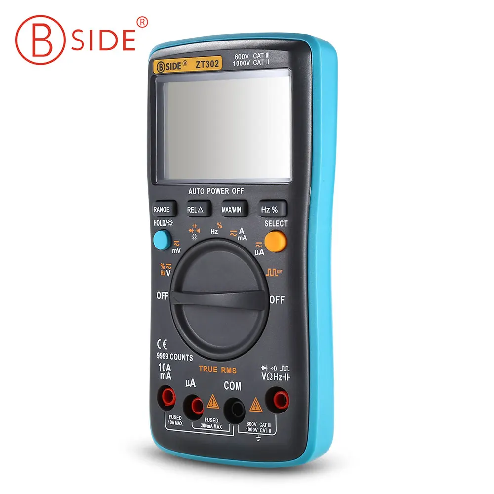 BSIDE ZT302 Портативный Ручной цифровой мультиметр 9999 отсчетов светодиодный Большой