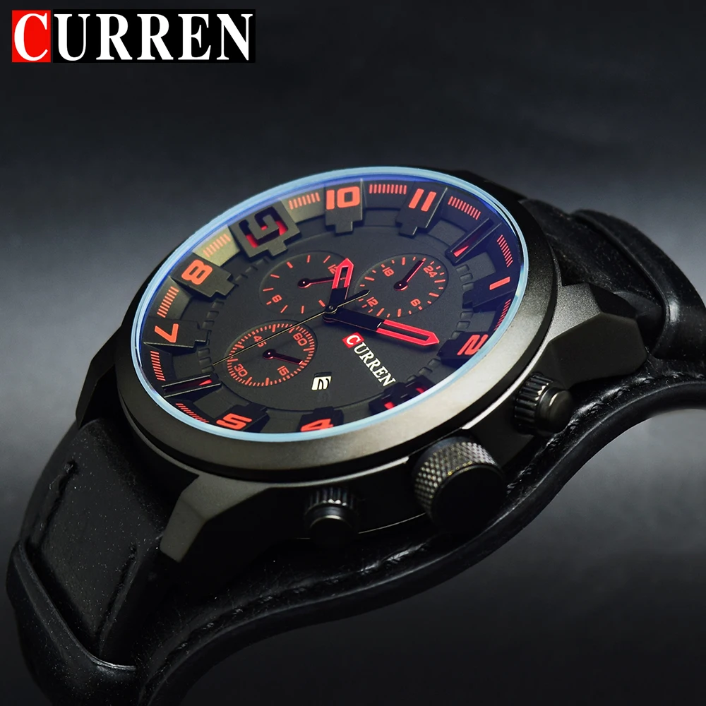CURREN Модные мужские часы серые Аналоговые спортивные Relogio Masculino армейские военные