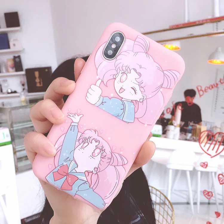 SAM S10 plus милый Сейлор Мун чехол для телефона для samsung Galaxy S10/S10e/S9 plus/S9/S8 розовая девушка мягкая задняя крышка Капа Coque