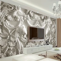european style 3d relief flower murals wallpaper for living room sofa background decor wall cloth waterproof papel de parede
