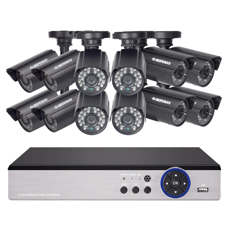 DEFEWAY 1080N HDMI DVR 12 1200TVL 720P HD наружная система камер домашней безопасности 16 CH видео