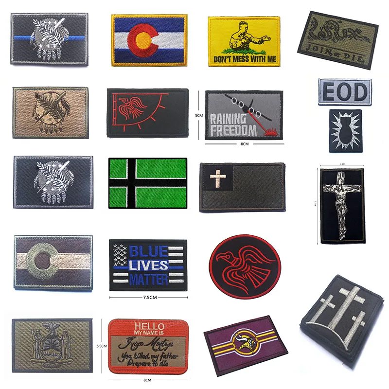

100% Embroidery Vinland Viking Flag Viking Flag Epaulette Magic Sticker EOD Blue Lives Matter Patch Badge Patches Badges Armband