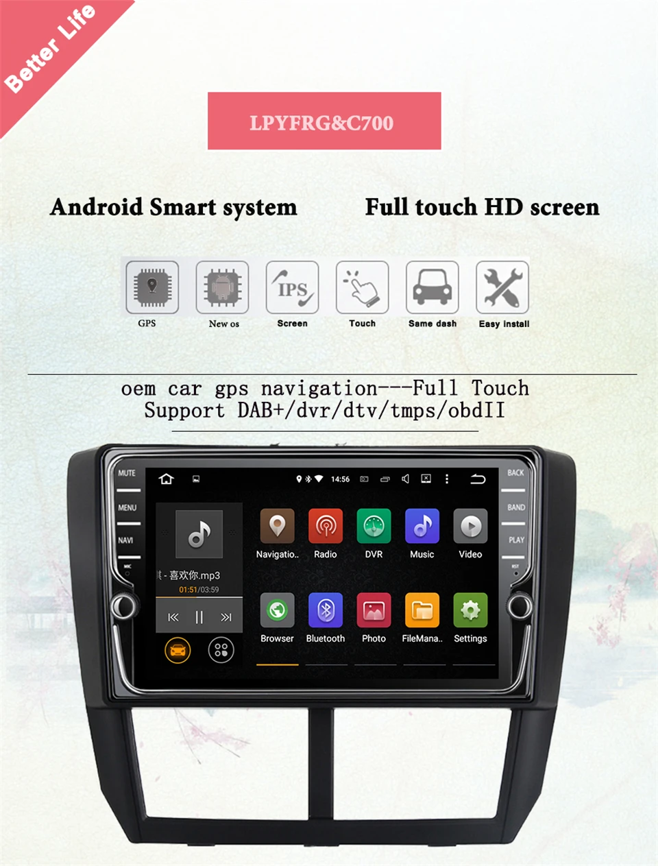 9 дюймов 2din Android 9,1 Автомагнитола для 2008 2009 2010 2011 2012 Subaru Forester gps аудио головное устройство магнитофон мультимедиа