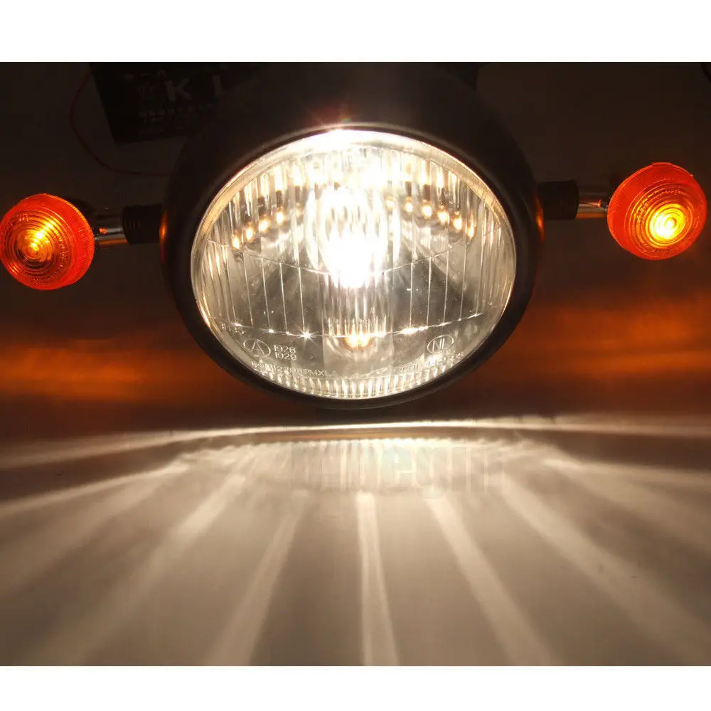 Ретро фар w/поворотники вилка кронштейн GN 125 Cafe Racer Bobber мотоциклов метрических