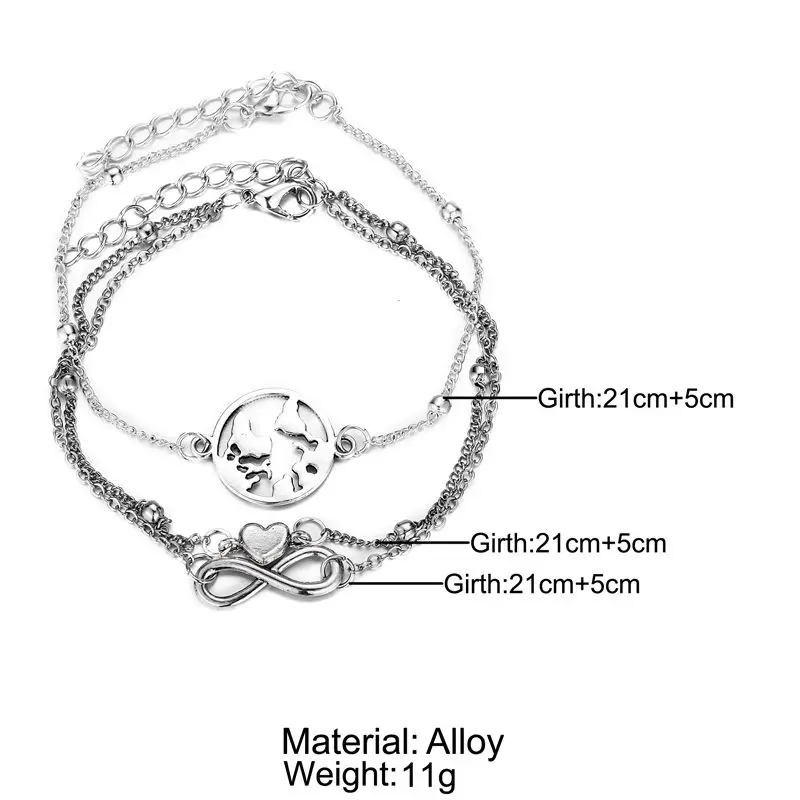 Женский винтажный браслет IF ME многоуровневый на щиколотку в стиле бохо с цветной