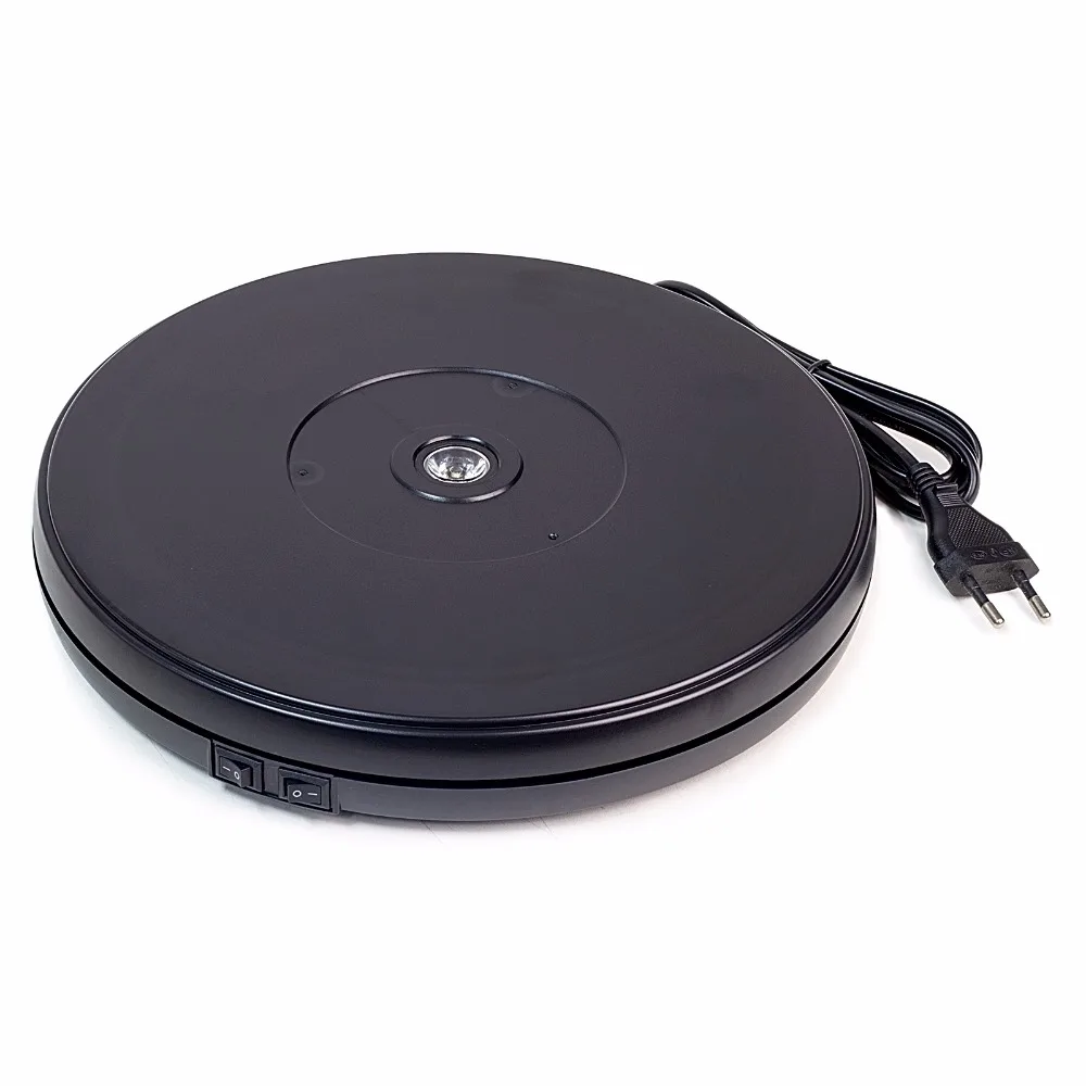 

25cm Black Diameter electric Rotary Heavy Duty Rotating Display Stand Rotary motorized turntable with LED Light