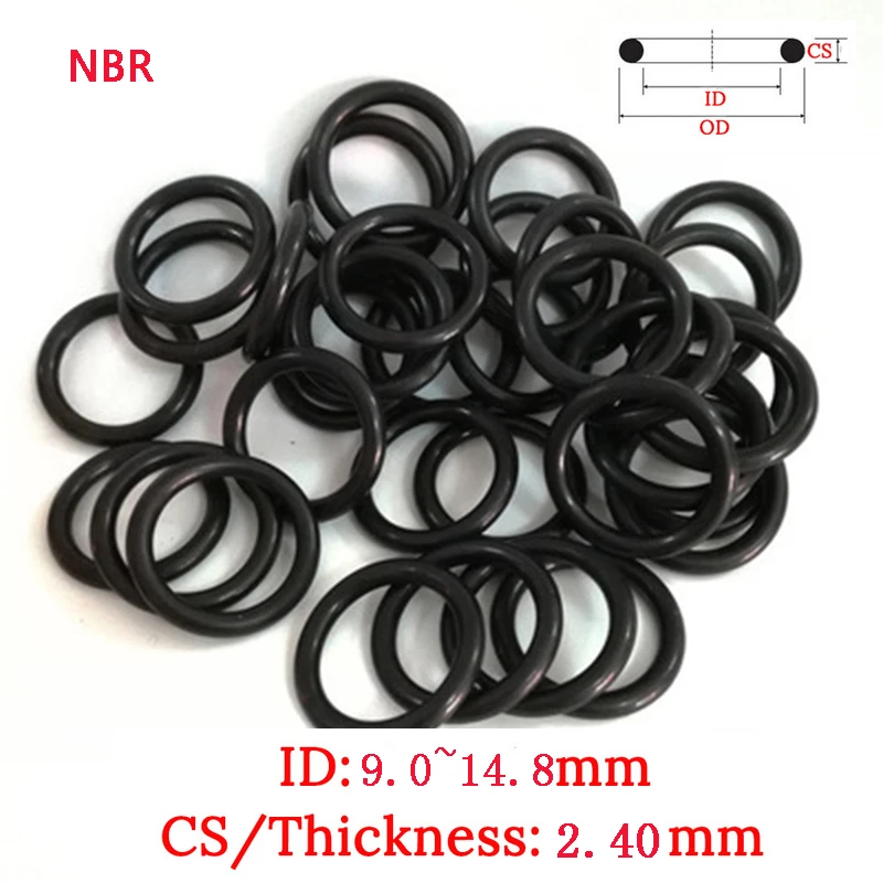 

CS 2.40mm ID9.6mm-14.8mm 10pcs Plastic O-Ring set NBR Gasket Fluoro Rubber oil and water seal gasket Silicone Ring Seal grease