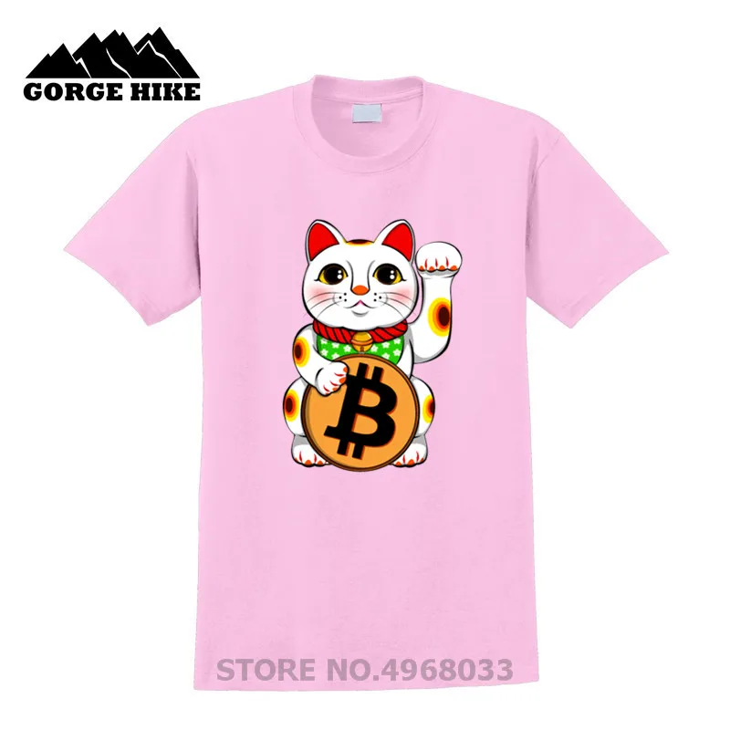 Биткоин счастливый кот Манеки Neko 100% хлопок Женский комплект футболка с коротким