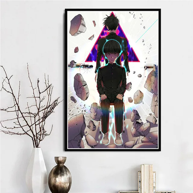 Печатные картины, украшение для дома, настенное произведение, Mob Psycho 100, скандинавский стиль, модульный постер японское аниме, холст, живопись для гостиной - Цвет: BO xianru545-04