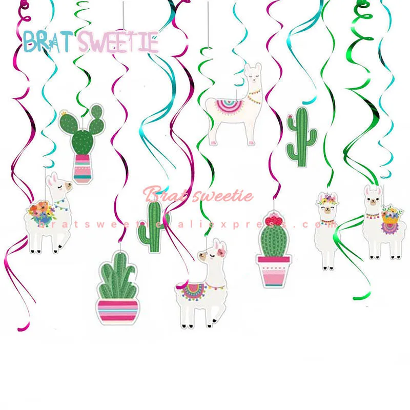 30 шт./компл. Альпака вечерние ламы кактус висит вихрем украшения детский душ