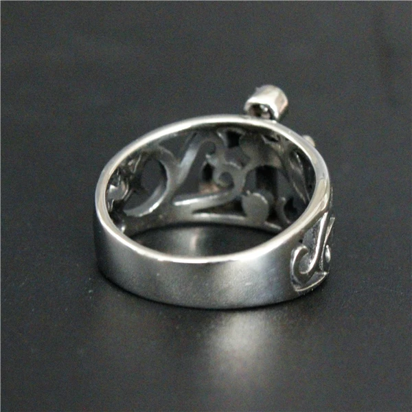 Прямая поставка Открытое кольцо с якорем мужское 316L полированное из нержавеющей