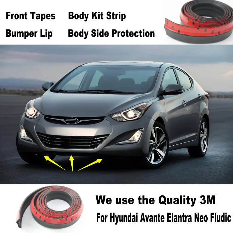 Бампер автомобиля губы для hyundai Avante Inokom Elantra GT i35 Neo Fludic/обвес полосы/передние ленты для рамы корпуса боковая защита