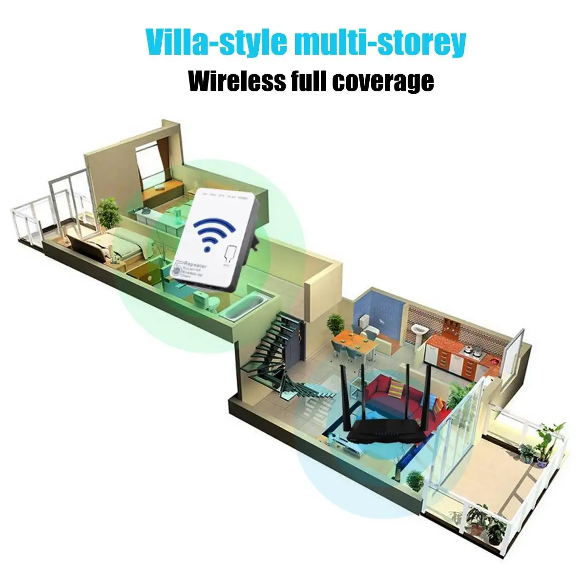 WLAN 300 Мбит/с расширитель ретранслятор мини маршрутизатор Внутренняя всенаправленная антенна WiFi усилитель сигнала расширитель для путешествий офиса дома