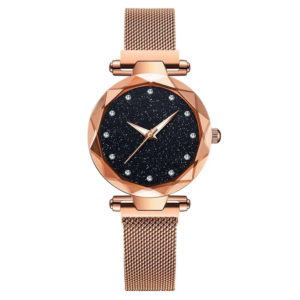2019 роскошные женские часы reloj mujer магнитное звездное небо Алмазный кварцевые