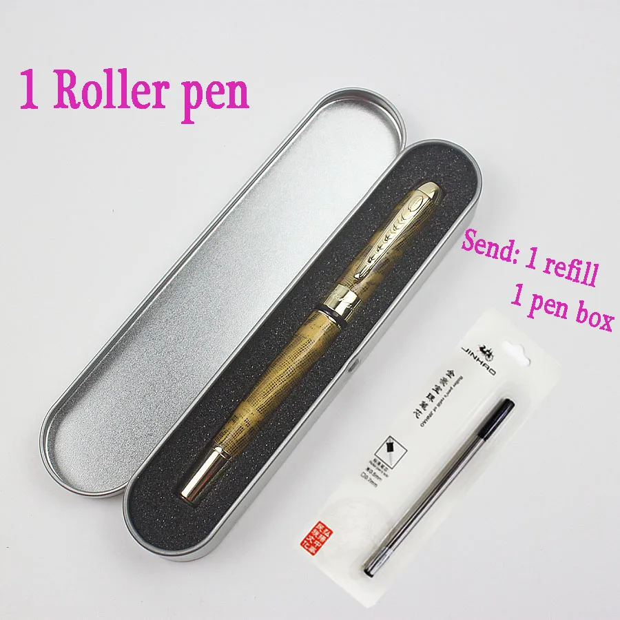 Jinhao250 Роскошные Металлические перьевые ручки, металлическая подарочная коробка, синие и черные чернила для офиса, деловая шариковая ручка - Цвет: 1 Ballpoint Pen