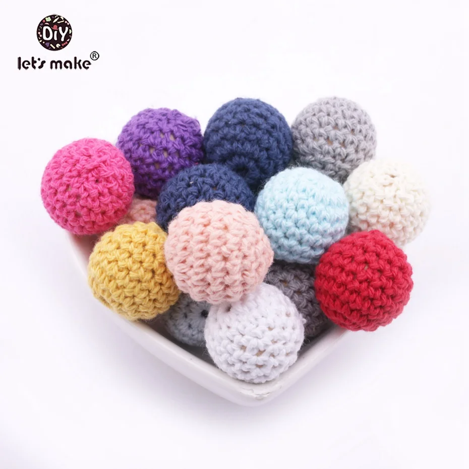 200 шт. деревянные бусины прорезыватели для зубов 16 мм|crochet beads|round woodwood teething |