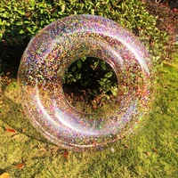 60708090cm120cm colorful glitter swimming ring for adult children inflatable pool tube giant float boys girl water fun toys